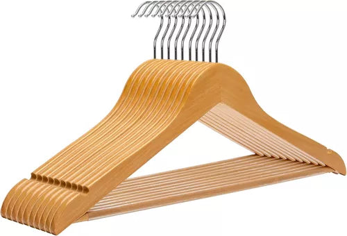 Colgadores Ganchos Ropa Madera 10 pcs